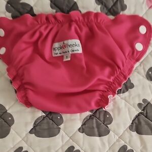 Apple Cheeks 1 Reusable Snap Swim Diaper Or Cover Pink Nwot